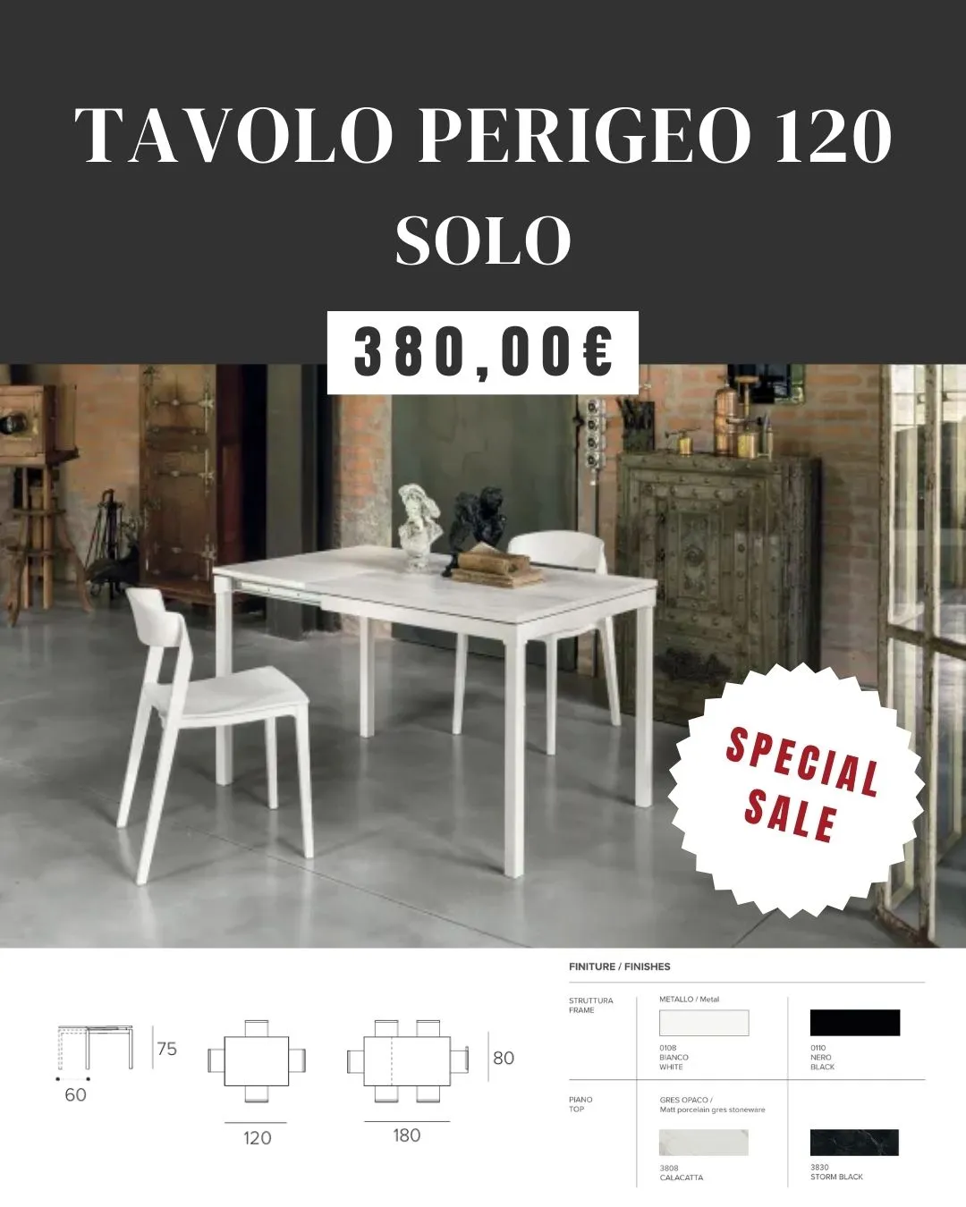 Promozione tavolo perigeo